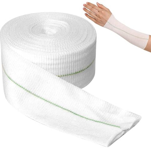 Benda elastica tubolare in garza – 5,1 cm x 10 m, riutilizzabile, per braccia, ginocchia, gambe