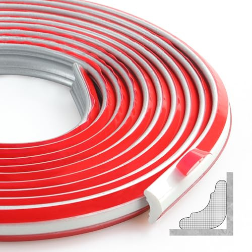 ZTVOWTO 300cm TPE Dreikant Wandleisten, Eckleiste Selbstklebend, Flexible Deckenleisten Selbstklebend für Wandkanten, Küchenarbeitsplatten, Fliesenkanten, Deckenabschlüsse(12 * 9 mm,Silber)