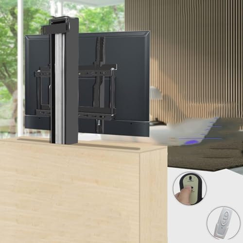 Soporte Suelo Para TV - Soporte TV Motorizado, Elevador Telescópico Eléctrico Para TV Con Elevación Automática, Con Control Remoto, Soporte Altura Ajustable, Se Puede Ocultar En El Gabinete(14-32inch)