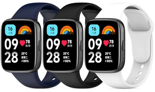 RenSheng 3 Pezzi Cinturini Sportivi per Redmi Watch 3 Active, Braccialetto in Silicone Colorato Compatibili con Redmi Watch 3 Active Cinturino