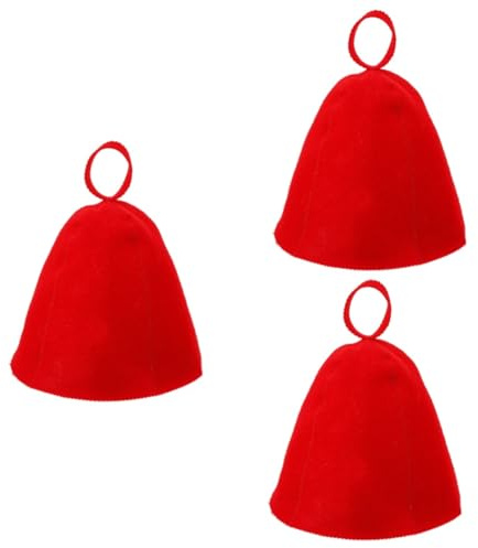 Garneck 3pcs Household Bath Hat Thick Felt Sauna Hat Sauna Room Store Shower Cap