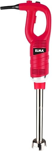 ELMA Batidora de Mano Profesional, Brazo Triturador de Acero Inoxidable de 25 cm Extraíble | Motor Potente de 450W, Velocidad Variable, Ideal para Hostelería y Cocinas Industriales, Color Rojo