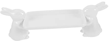 MUSISALY Keramik-serviertablett Mit Bunny-design Edles Dessert Snacktablett Leichtes Porzellan Multifunktional Als Süßigkeiten Schmuckablage Für Partys Und Haushalt