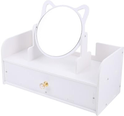 minkissy Kosmetikaufbewahrung PVC-Desktop-Spiegel Für Make-up Tisch-kosmetikspiegel-Organizer Für Frauen