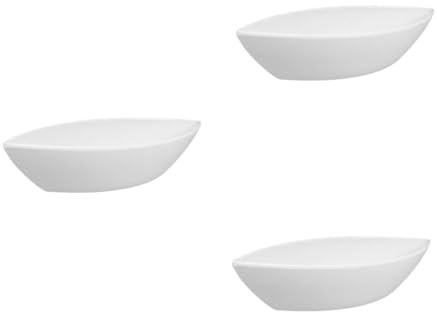 YARNOW 3pcs Boat Shaped Pot Vases Pots Bowl Plant Dish Floral Plant Pot Orchid Planter Outdoor Garden Pots Planter Water Tray Vintage Pot White Melamine