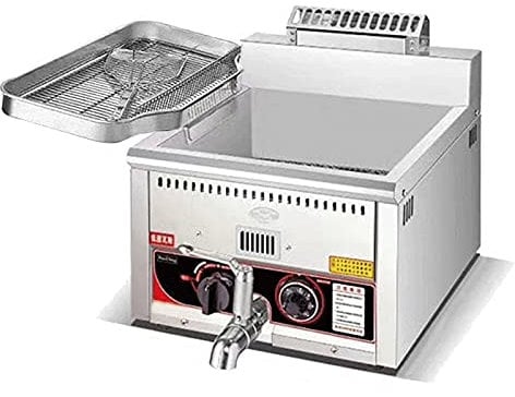 SFNIOKFG Commercial Gas Deep Fryer with Oil Return Pan and Oil Filter Shovel, Countertop Heavy Duty Stainless Steel French Fry for Restaurants, Deep Fryer with Drain System & Temperature Control