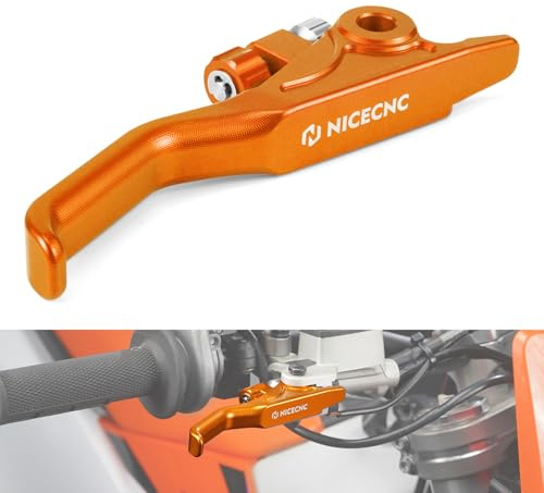 NICECNC Orange Shorty Bremshebel, Compatible with 125–450 XC/SX/XCF/SXF 2014–2025, Compatible with 125–501 TE/TC/FE/FC 2014–2015, Billet-Aluminium, Siehe Passform
