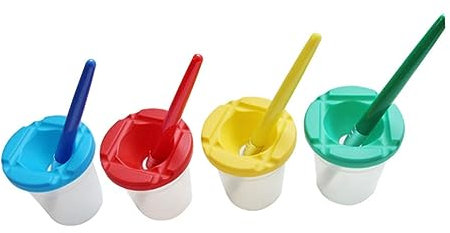 DOITOOL 1 Juego Tazas Infantil con Pinceles Herramienta de Graffiti y Soporte Lavado Tazas Antigoteo y Cubiertas Práctico y Creativo