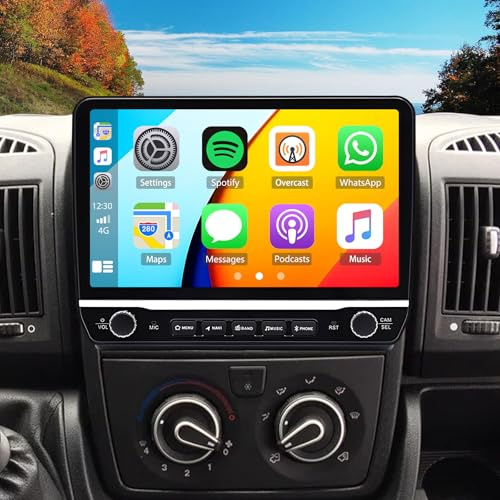 2G+64G ikasus Android 15 Autoradio für FIAT Ducato/Peugeot Boxer/Citroen Jumper 2006-2023 mit Carplay Android Auto,10-Zoll Touch Bildschirm Radio mit Bluetooth GPS WiFi FM/RDS/SWC