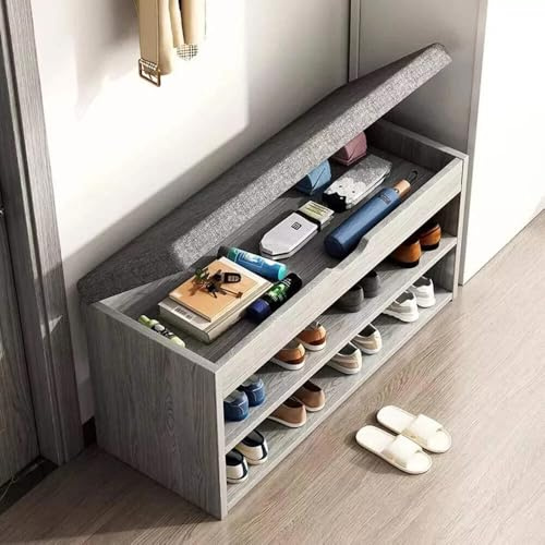 Shoe Cabinet Bench with Storage – Hallway Shoe Rack Seating Stool