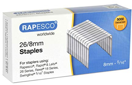 Rapesco S11880Z3 Typ 26/8 mm (No.56) Verzinkte Heftklammern, 5000 Stück