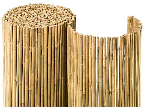 NOOR Bambusmatte Bahia - Natürlicher Sichtschutz aus Bambus für Balkon, Terrasse und Garten - Wetterfeste Sichtschutzmatte zum Anbringen am Zaun - 2 x 3 m - schmales Bambusrohr