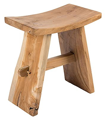 wohnfreuden Teak-Holz Hocker Bank Beistelltisch Schemel Sitzmöbel Dekoration Stuhl