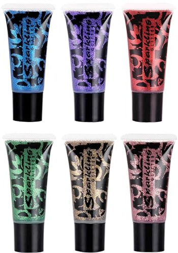 W WIDMANN MILANO Party Fashion - Glitzergel in Tube für Gesicht und Körper, für Karneval, Fasching, Halloween, Festival, Mottopartys, 25 ml