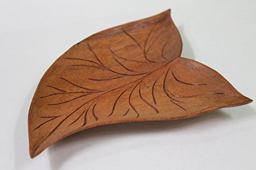 Naturesco Dekorative Holzschale in Blattform - 16 cm