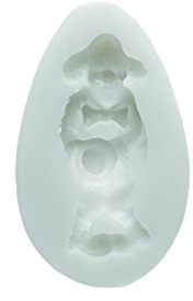 Silikomart | Silikonform für Zuckermasse CLOWN, Form für Tortendekorationen, Thema Prinz, Maße 150 x 140 x 35 mm,