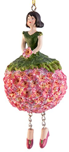 Dekofigur Geranienmädchen mit Schmeterling Rosa-Pink zum Hängen Flower Fairy Figur Dekofigur Blumenfigur Skulptur Blumenkinder