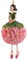 Dekofigur Geranienmädchen mit Schmeterling Rosa-Pink zum Hängen Flower Fairy Figur Dekofigur Blumenfigur Skulptur Blumenkinder