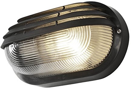 LITECRAFT Anders Eyelid Bulkhead Outdoor Wall Light, Black | IP44 Rated