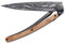 Deejo Taschenmesser OCEAN WELLEN, 37 g, Stahl AISI 420, Liner-Lock, Wacholderholz, Gürtelclip, Deejo-Box