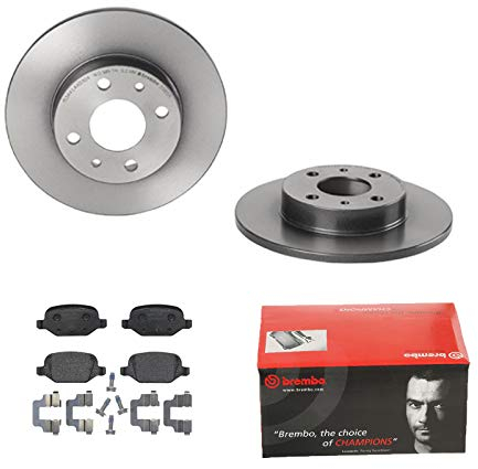 2 Bremsscheiben Voll 240 mm + Bremsbeläge Hinten von Brembo Voll (1420-55057) Bremsensatz Bremsanlage Bremsen-Kit,Bremsenset, Bremsscheiben, Bremsbeläge, Bremsen-Set, Beläge, Bremsbelag,
