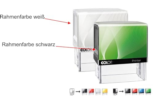 Stempel Colop Printer IQ 30 | personalisierbar mit individueller Textplatte/Logo |Textstempel Adressstempel Firmenstempel Namensstempel | Rahmenfarbe weiß oder schwarz | 18 x 47 mm - 5 Zeilen