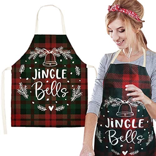 1pz Grembiule da Cucina Natale Maestra Cuoco Regolabile Donna Uomo Regalo Natalizi per Casa Ristoranti Bistrò Barbecue Mense B