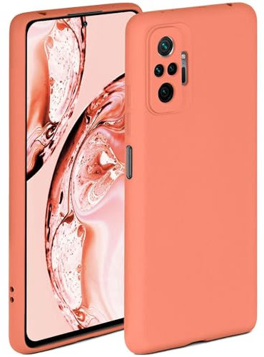 ONEFLOW Soft Case für Redmi Note 10 Pro Hülle aus Silikon mit Kameraschutz, Silikonhülle mit erhöhtem Schutz fürs Display, Backcover Schutzhülle, weiche Handyhülle, Koralle