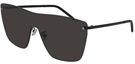 SAINT LAURENT Unisex SL 463 MASK-002 99 Metal Sunglasses, Black-Black-Black