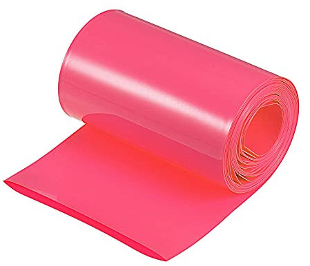 sourcing map Guaina termorestringente in PVC per batteria, 85 mm, piatta, 3,5 m, colore rosso, buon isolamento per pacco batteria