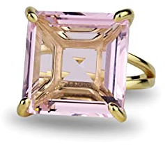 Anemone Jewelry Schöner 14k Gold Gefüllter Rosa Quartz Ring - Versprechensring, Angebotsring, Freizeitring, Juni Geburtstagsring - Freihand und Gravur - Handgemachter Schmuck