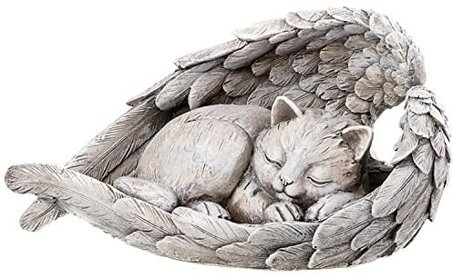 Annastore Grabschmuck für die Katze 22 x 13 cm - Grabstein - Grabdeko - Katzengrab - Frostfest - wetterfest Farbe Katze