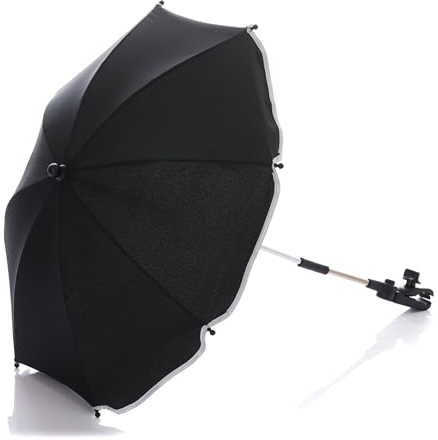 Fillikid Universal Sonnenschirm Sonnenschutz für Kinderwagen & Buggy & Jogger - UV Schutz 50+ / 65 cm Durchmesser/Sonnenschirm biegsam/Universalhalterung für Rund- und Ovalrohre