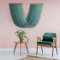 LE’MOO Modern Makramee Wandbehang Gross, Deko Boho, Wanddeko Wohnzimmer & Schlafzimmer, Aesthetic Wandteppich, Wall Decoration, Dip-dye Fiber Art, Yarn Tapestry, Türkis Ombre