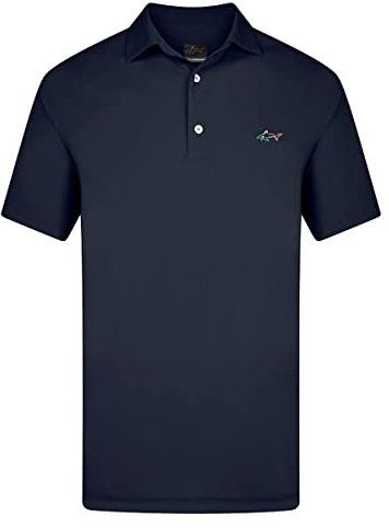 Greg Norman - Shark Logo - Mens Core Polo Shirt - Male Golf T-Shirt - Navy - XXL