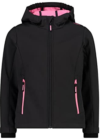 CMP, Kid Gjacket Fix Hood,Fluoreszierendes Anthrazit-Pink,116
