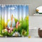 3D Duschvorhang 180x200 Ostern Duschvorhänge Antischimmel Wasserdicht Badevorhang Ostern Duschrollo für Badewanne Dusche Shower Curtains, 12 Duschvorhang Ringe
