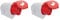 REV CEE Steckdose, Starkstrom Steckdose, 400VAC, 16A, 5-polig, 3Ph + N + PE, IP44, rot (Packung mit 2)