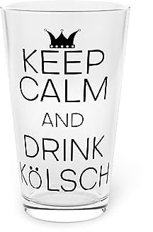 Teegarb Letter Blanket Hilarious Keep Calm And Drink Kölsch Bevande alcoliche umoristiche Bere Alcoli fermentati Alcoli fermentati Bicchiere da pinta da 16 once 16 once