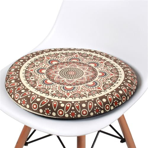 FANSU Sitzkissen Rund Memory Foam, Waschbare Memory Schaum Stuhlkissen für Zuhause, Küche, Esszimmer, Garten, Büro Innen/Outdoor Sitzpolster (42x5cm,Vintage Khaki)