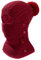 Bonnet Tricoté Chaud Femme Hiver Bonnet avec Cache-Cou Masque Facial Réglable Pompon Doublure Douce pour Sports de Plein Air Bourgogne