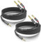 2 cavi audio TRS da 3,5 mm a doppio 6,35 mm stereo da 1/8 TRS a doppio 6,35 mm 1/4 TS mono Y, splitter audio per smartphone, mixer, PC, lettore CD, altoparlanti e sistema stereo domestico