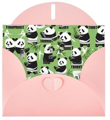 IRSHI Weihnachtskarten-Sortiment, Perlenkarton mit Umschlägen, Box-Set von Karten für das ganze Jahr, Panda, Bambus