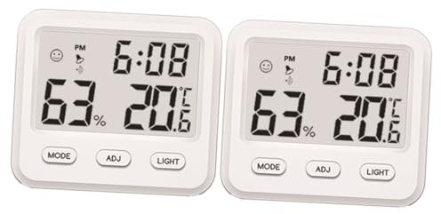 Kisangel Heimhygrometer 2St Hygrometer raumthermometer innen Hausthermometer Innenthermometer Digitaler Bildschirm Weiß Innenhygrometer