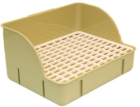 JISADER Caja de Arena para Conejos, Bandeja de Arena esquinera, Jaula para Inodoro, Caja de Cama, Inodoro para Mascotas para Hurones y, Malla de PP Verde