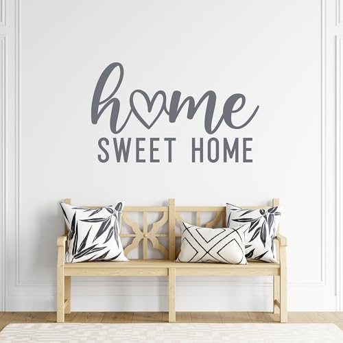 GRAZDesign Wandtattoo Home Sweet Home Aufkleber Deko Wohnzimmer, Flur Wandaufkleber für Wand, Schrank, Tür - 84x50cm / flieder