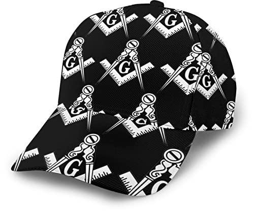 Amkong Unisex Hip-Hop-Mütze, Freimaurer, verstellbar, Baseballmütze, für Herren und Damen, Snapback-Hut, Sonnenhüte für Outdoor-Sport, 1 Stück, Freimaurer, One size