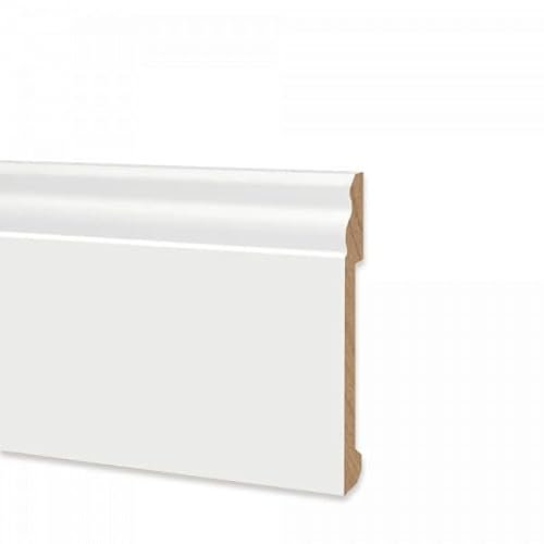 Battiscopa duropolimero ducale bianco - Zoccolo da cucina 2000x100x14 mm - Battiscopa resistente agli urti