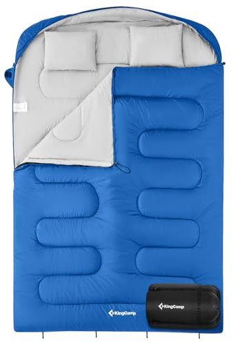 KingCamp Deckenschlafsack Fallon Double 2 Personen Doppel Schlafsack Lang -14°C Deep Sky Blue