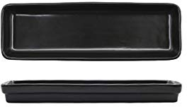 CYYHGD Platos rectangulares, platos para servir y fiestas, plato rectangular para carne, aperitivo, sushi (color: negro)